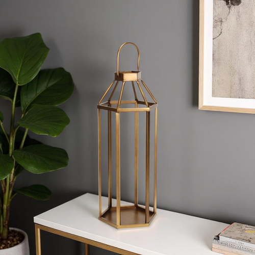 Geometric Metal Floor Lantern Candle Holder - 880016873405