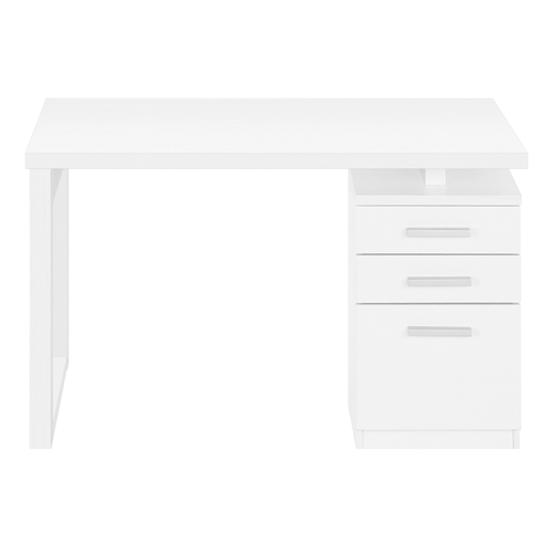 47" White Computer Desk With Three Drawers - 606114856320