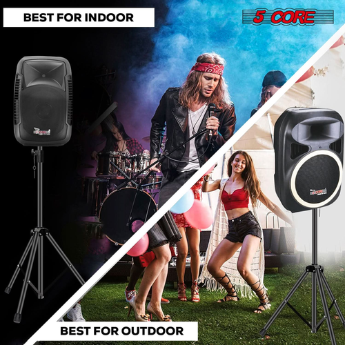 Speaker Stand Tripod Heavy Duty Adjustable Up to 72 Inch DJ Studio Monitor Stands Pole Mount Black - 810047163268
