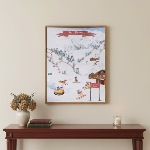 Dog Ski Resort Framed Wall Art - 880024507613