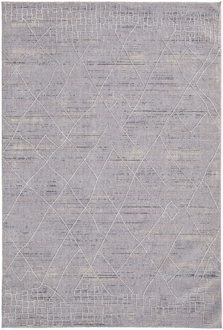 12' X 15' Gray Striped Power Loom Distressed Stain Resistant Area Rug - 606114129530