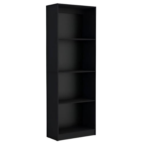 Set of Two Black Wood Multi Tier Bookcases - 880016489385