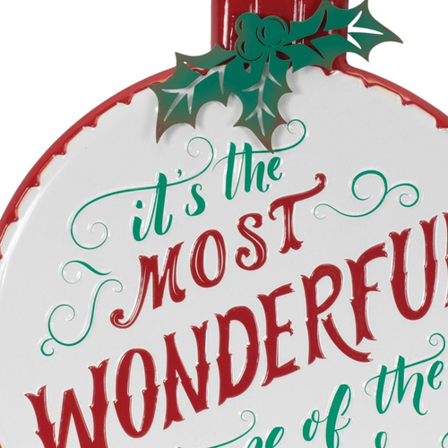 Metal Christmas Ball Hanging Wall Decor - 880016638264