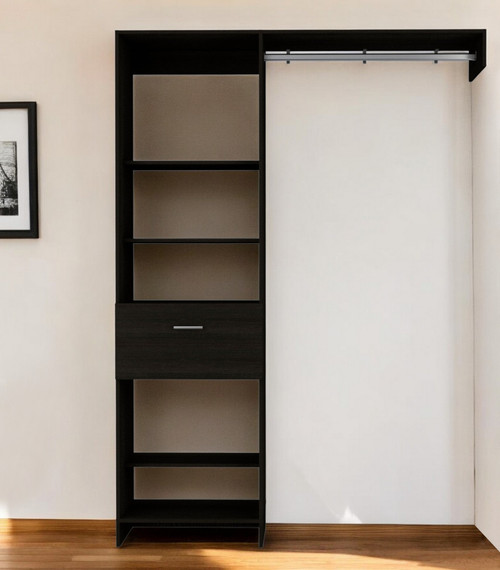 59" Black Manufactured Wood Closet System - 608219152161