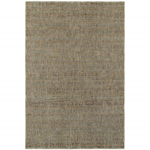 Homeroots Home Decor 8' X 10' Silver Gold Rust And Blue Green Geometric Power Loom Stain Resistant Area Rug