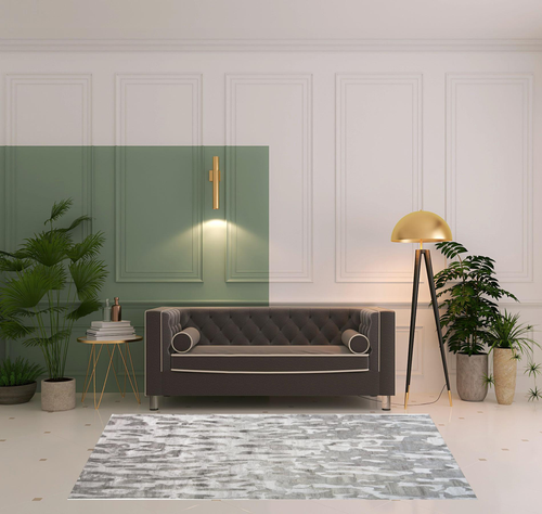 5' X 8' Taupe And Gray Abstract Hand Tufted Area Rug