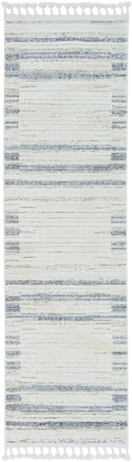 Homeroots Home Decor 9'x13' Ivory Grey Machine Woven Abstract Color Block Indoor Area Rug