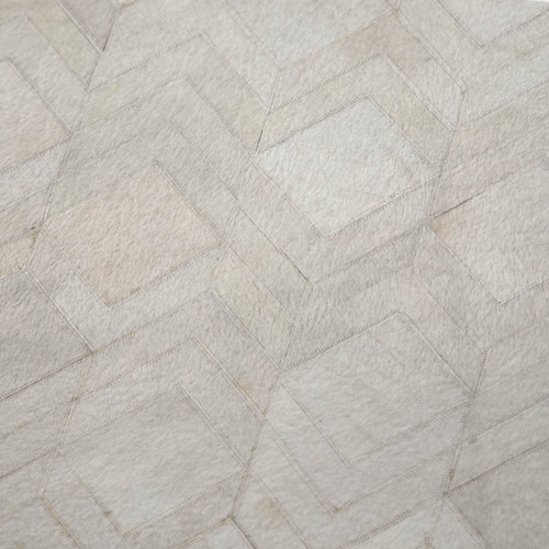 50" X 70" Ivory And Beige Geometric Microfiber Plush Throw Blanket - 880024653006