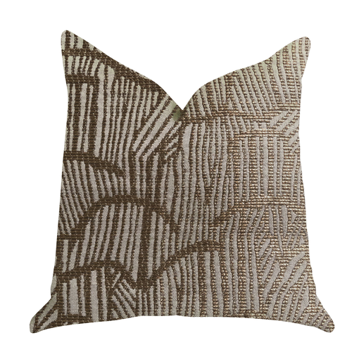 Plutus Metallic Bronze  Luxury Throw Pillow - 641753664585