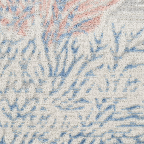 5' X 7' Blue Blush And Gray Seashell and Coral Area Rug - 880024775579
