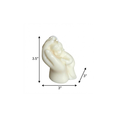 3" Ivory Day at the Spa Scented Baby Dimensional Candle - 880016876765