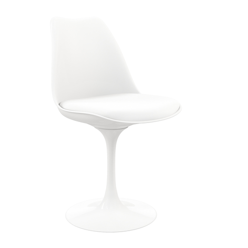 White Upholstered Faux Leather Dining Side Chair - 608219187774