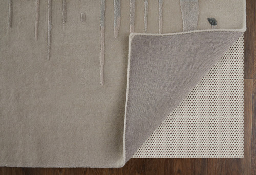 9' X 12' Gray Ivory and Blue Abstract Hand Tufted Area Rug - 608219050993