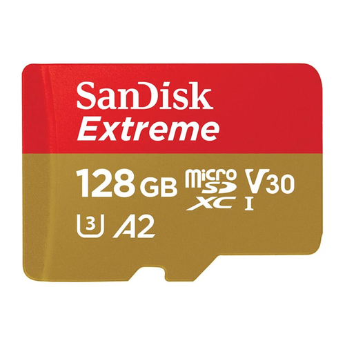 SanDisk Extreme, microSDXC, Memory Card, 128GB, UHS-I, 4K, Class 10, with Adapter, up to 190MB/s