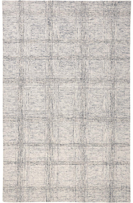 9' X 12' Ivory And Gray Wool Plaid Tufted Handmade Stain Resistant Area Rug - 606114114833
