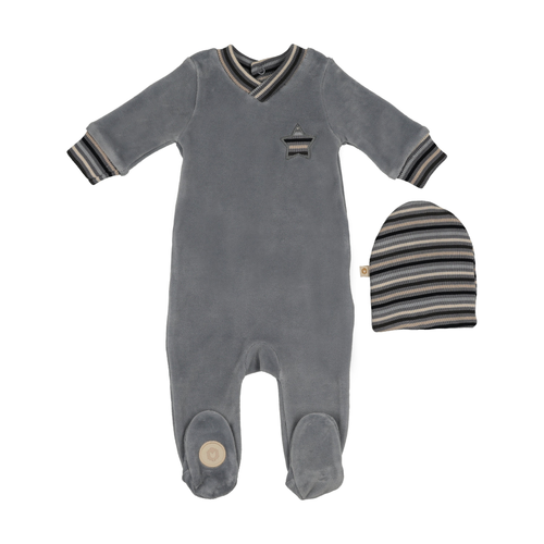 Striped Star Footie & Hat Set - 735525898497