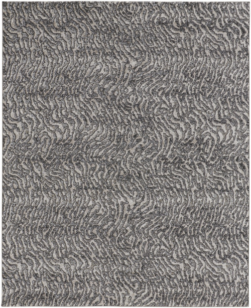 9' X 12' Gray Taupe And Ivory Abstract Power Loom Stain Resistant Area Rug - 606114141020