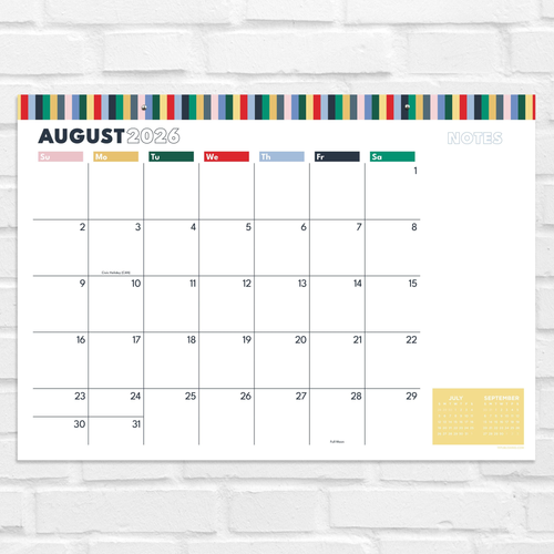 July 2026 - June 2027 Long Weekend Desk Pad Monthly Blotter Calendar - 619344386994