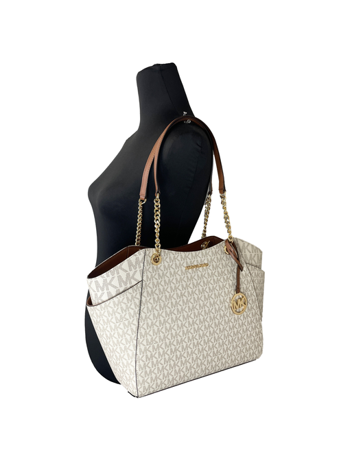 Michael Kors Jet Set Chain Vanilla Shoulder Tote Bag - 196237628176