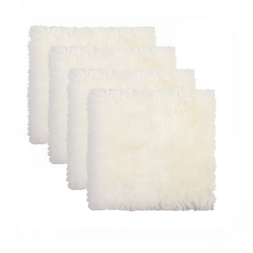 Set Of Four 17" X 17" Natural Wool Solid Color Chair Pads - 606114686057