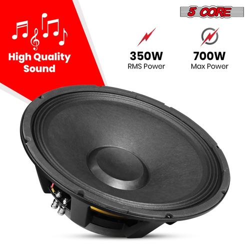 15 Inch Subwoofer Speaker 1500W Peak 8 Ohm Full Range Replacement DJ Sub Woofer - 810144133003