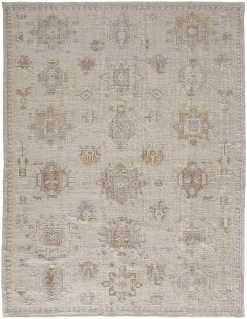 Homeroots Home Decor 5' X 8' Tan And Brown Floral Hand Knotted Stain Resistant Area Rug