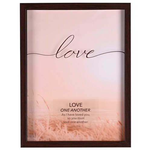 Framed Wall Art Love One Another Walnut - 603799705721