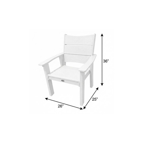 26" White Heavy Duty Plastic Outdoor Dining Chair - 880024798356