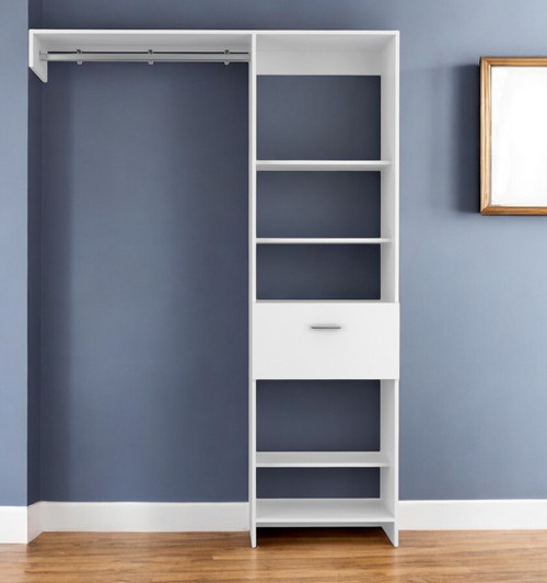 59" White Manufactured Wood Closet System - 608219076498