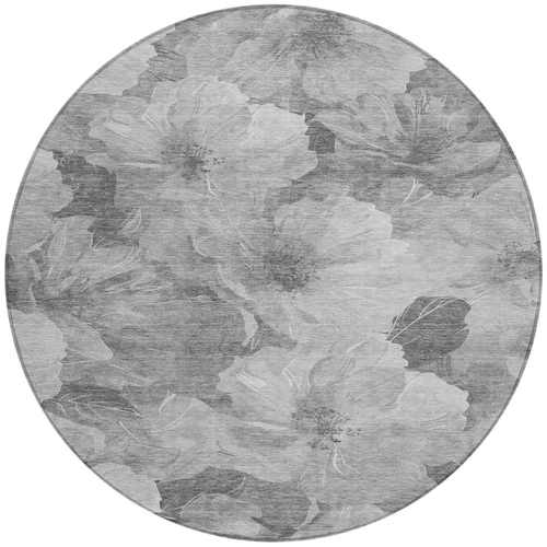 Round Floral Washable Indoor Outdoor Area Rug - 880024815619