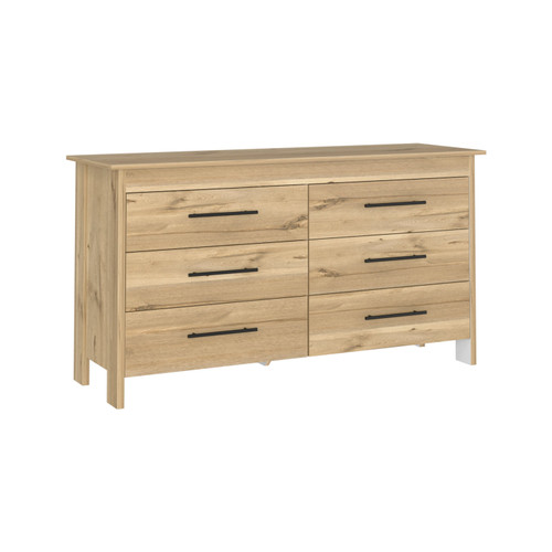 59" Natural Six Drawer Double Dresser - 608219235819