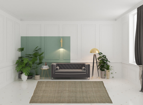 8' X 10' Tan And Green Hand Woven Area Rug