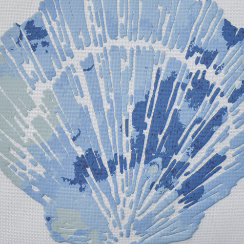 18" Blue And White Coastal Seashell Throw Pillow - 880024642796