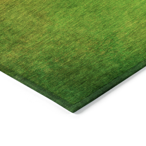 10' X 14' Terra Cotta Gold And Green Ombre Washable Indoor Outdoor Area Rug