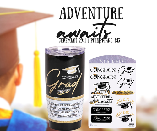 Tumbler Congrats Grad Black  - 603799692427