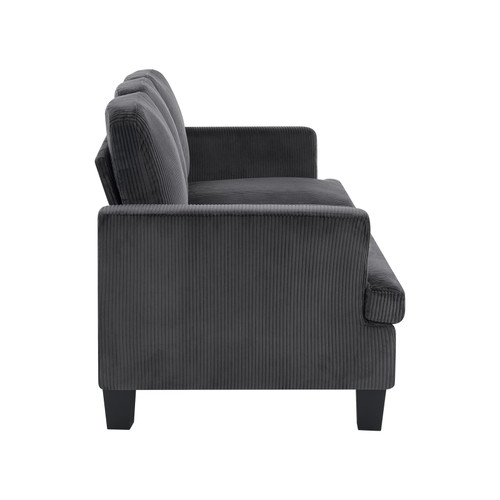 84" Dark Gray Corduroy Sofa - 880016720235
