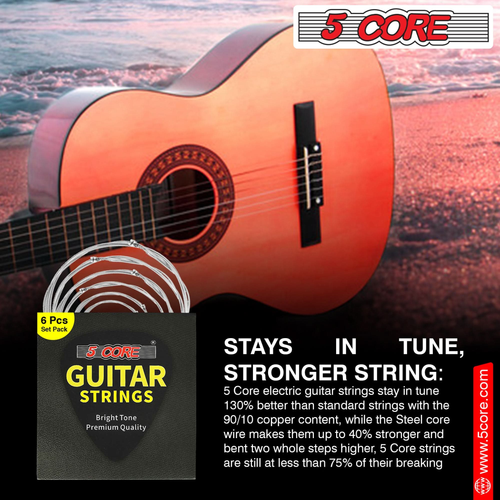 Acoustic Guitar 6 String Set Light Gauge Steel Carbon Core Bright Powerful Tone Heavy Duty - 810047163374