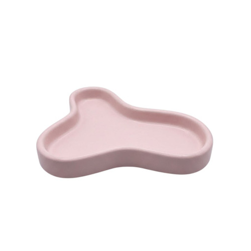 8" Pale Pink Resin Handmade Geometric Trinket Tray - 880016581294
