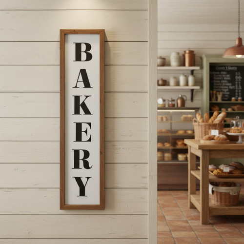 11" X 26" Black Brown And White Reversible Kitchen Wood Hanging Wall Decor - 880016523102