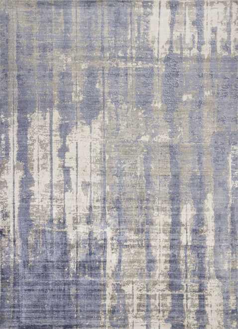 Homeroots Home Decor 5'x7' Grey Blue Hand Loomed Abstract Brushstroke Indoor Area Rug, Grey Blue, 5x7 Feet
