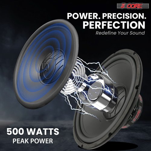 15 Inch Woofer Pair 500W Car Subwoofer 4Ohm Replacement Deep Sub w Poly Cone - 810144134253