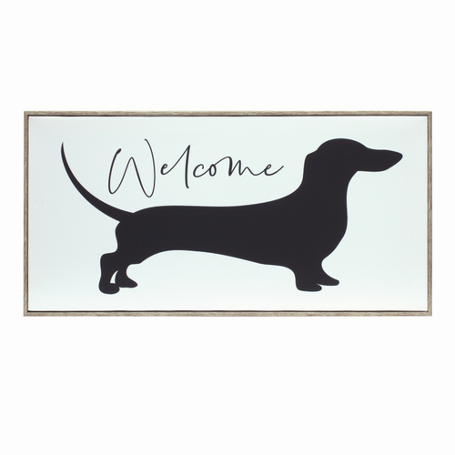 Framed Dog/Welcome Print 19.75"L x 10"H MDF/Plastic/Paper - 746427851176