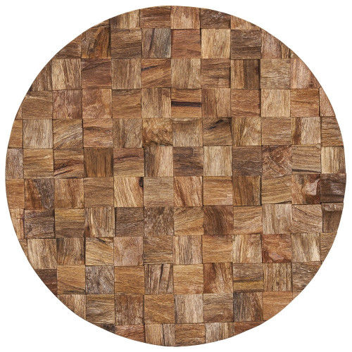 Into the Abyss II 24" X 24" Brown Geometric Wood Circle Hanging Dimensional Sculpture - 880016633658