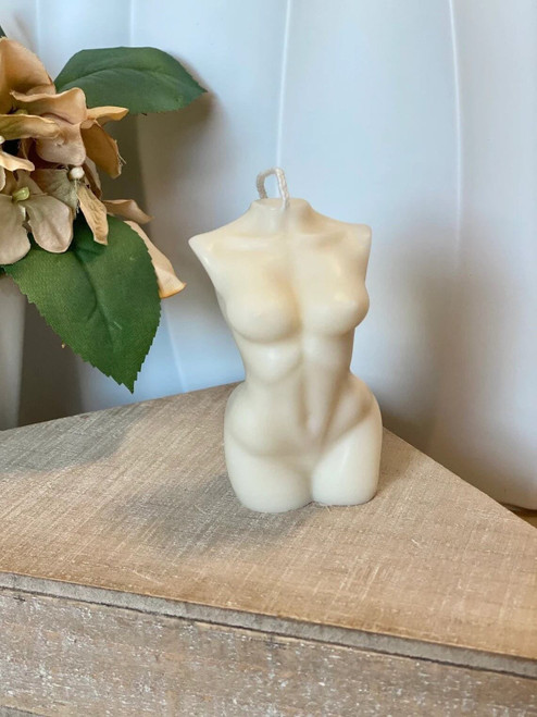 4" Ivory Vanilla Scented Dimensional Female Form Candle - 880024586304