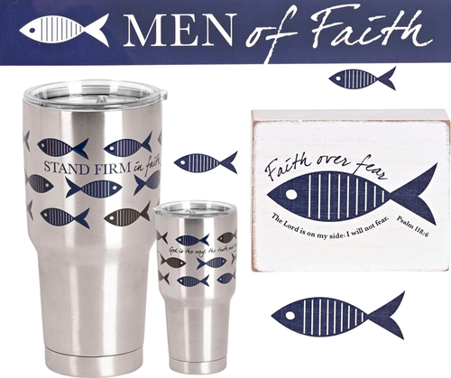 Tabletop Plaque Faith Over Fear Fish - 603799691376