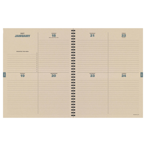 July 2026 - June 2027 Leather Compass Weekly Monthly Planner - 619344386703