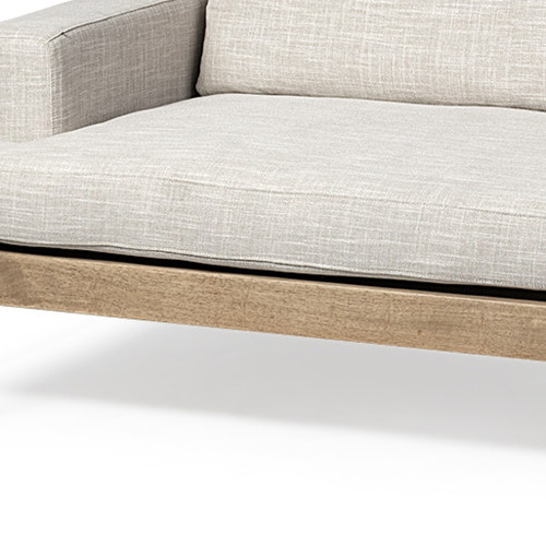 95" Beige Fabric Sofa With Black Legs - 880016720051