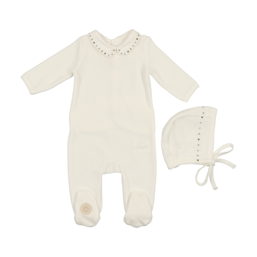 Dot to Dot Collared Footie & Hat Set - 738019499415