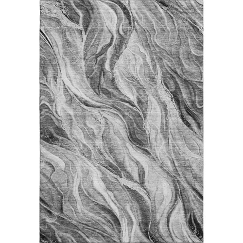 8' X 10' Gray And Ivory Abstract Washable Area Rug With UV Protection - 880016510782