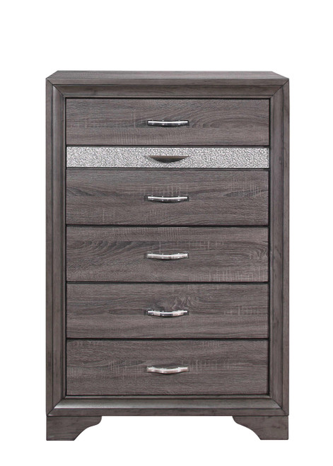 35" Grey Manufactured Wood Six Drawer Standard Chest - 606114086130